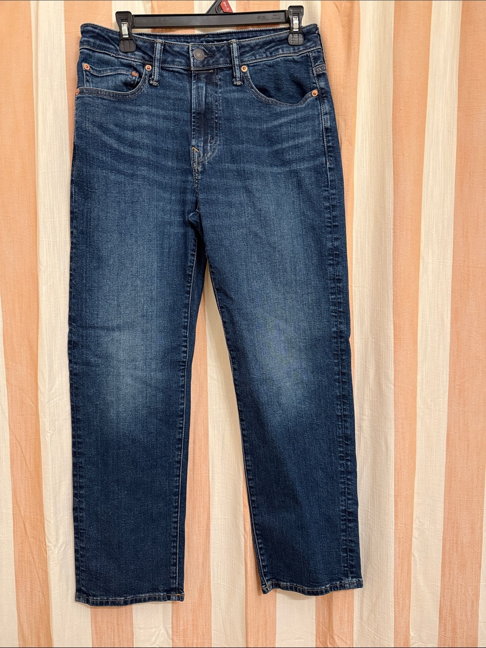 Men's Straight Relaxed Jeans in Dark Blue Wash